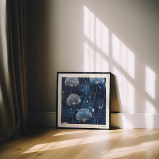 Premium matte finish print with luminous blue art work design