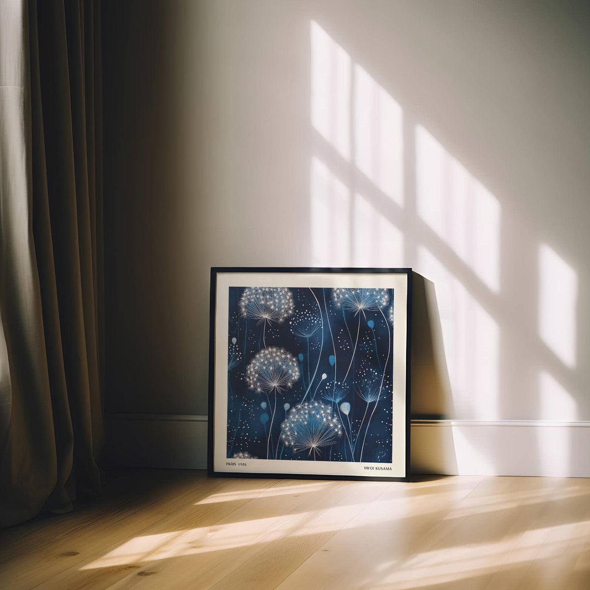 Premium matte finish print with luminous blue art work design