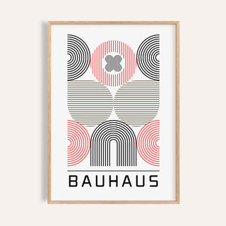 Wall art for home office featuring concentric Bauhaus circles