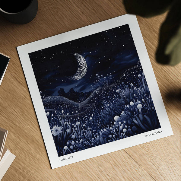 Modern interior featuring celestial art with the moon design