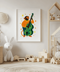 Musical Monkey Art Print, multicolored, ideal for living room wall art