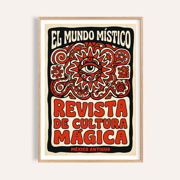 Bold Spanish typography poster with central eye wall art print