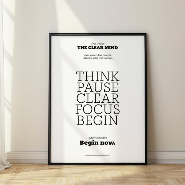 Minimalist Motivational Art for the Office print with focus and clarity.