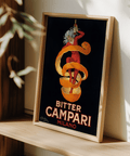 Vintage Campari Print for classic dining area in Red and Black tones