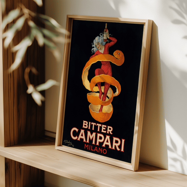 Vintage Campari Print for classic dining area in Red and Black tones