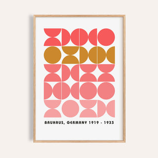 Bold MCM wall art featuring geometric Bauhaus design