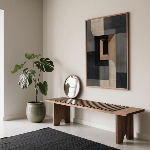 Abstract Wabi Sabi Print, Black and Gray, suitable as modern wall art for hallway