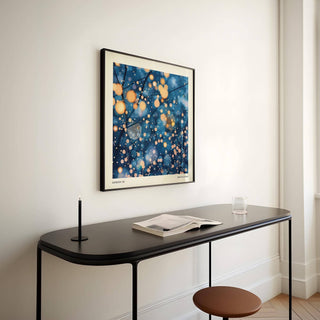 Glowing orbs and branches featured in Kusama-style modern painting prints