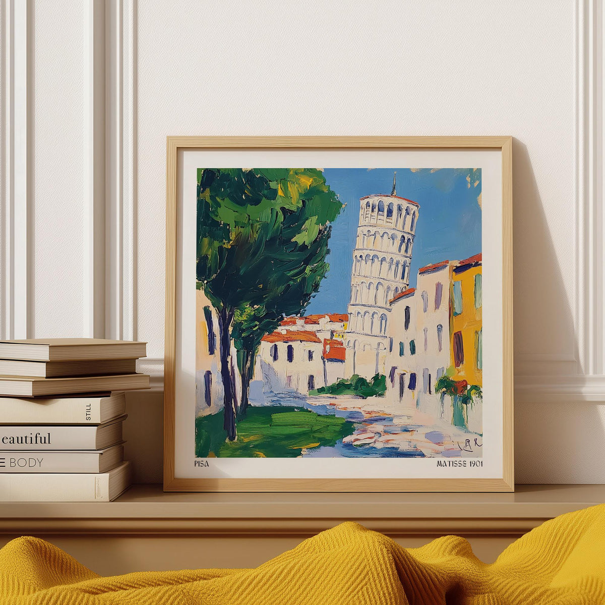 Leaning Tower of Pisa pictures showing the iconic structure in painterly style.