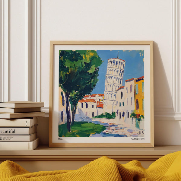 Leaning Tower of Pisa pictures showing the iconic structure in painterly style.