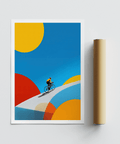 Geometric bike print poster with circular shapes and wide negative space