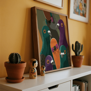 Urban Animal Art wall art mixing Black and Orange for dining room decor
