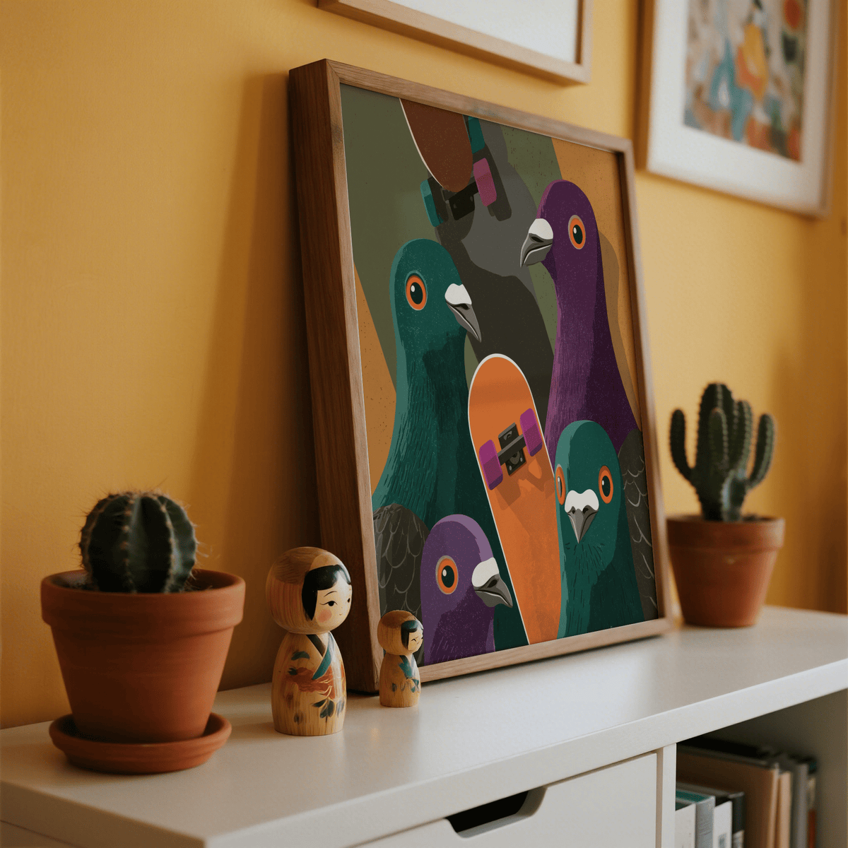 Urban Animal Art wall art mixing Black and Orange for dining room decor