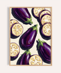 Aubergines Art Print in purple for kitchen wall art poster