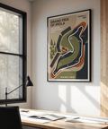 Printed as a map-style wall art poster, this Imola Grand Prix Poster highlights the circuit route with bold headings