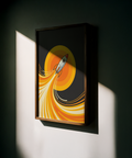 Rocket Wall Art print for office decor, vibrant Yellow and Orange