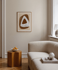 Minimal abstract triangle wall art with textured brush strokes in neutral tones