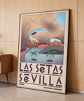 Modern Sevilla Wall Art illustration of coastal inlet framed by rock