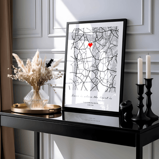 Custom Anniversary Gift wall art print with white main color for entryway