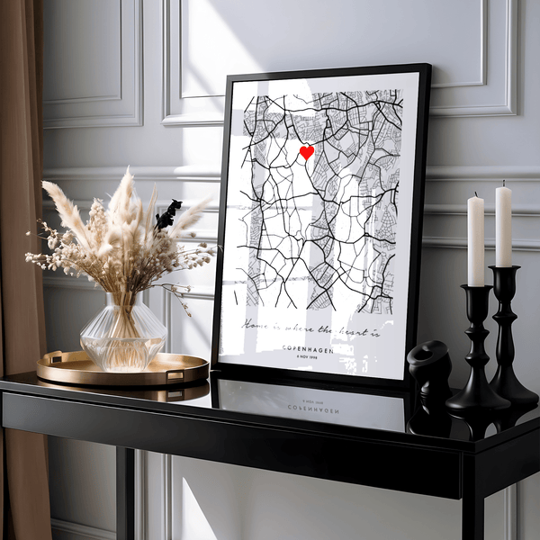 Custom Anniversary Gift wall art print with white main color for entryway