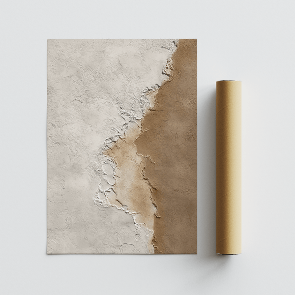 Modern Home Decor art print in beige and brown, ideal for bedroom
