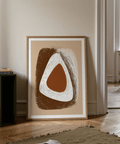 Organic Minimalist Wall Art design in brown, beige, and white palette