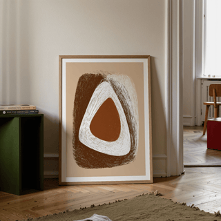 Organic Minimalist Wall Art design in brown, beige, and white palette