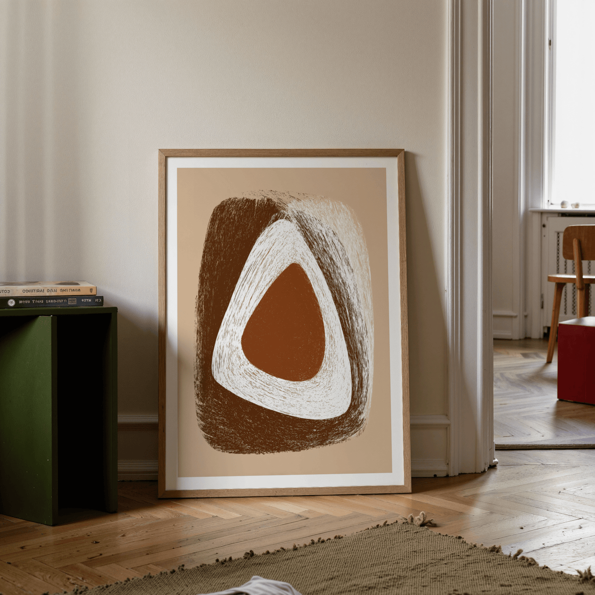 Organic Minimalist Wall Art design in brown, beige, and white palette