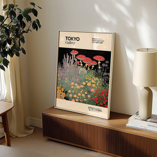Dreamlike floral prints vintage art with surreal Japanese influence