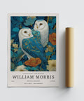 White owls perched in dense blue-green flora – Wall Art Unique for living rooms.