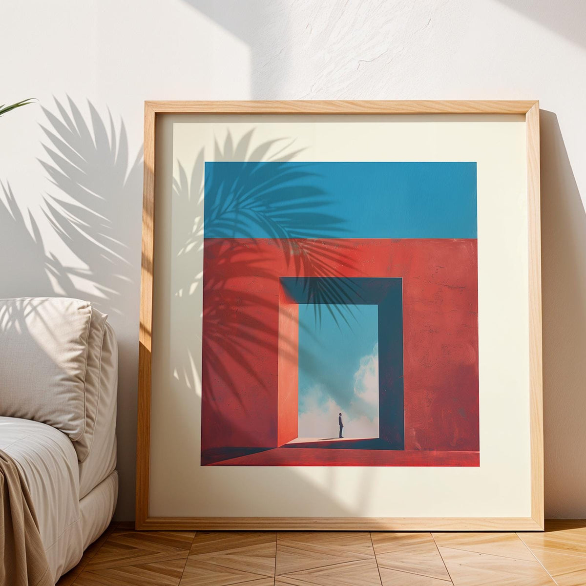 Abstract geometric print with a dreamlike minimalist composition