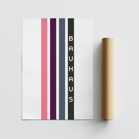 modern Bauhaus Print featuring bold vertical stripe