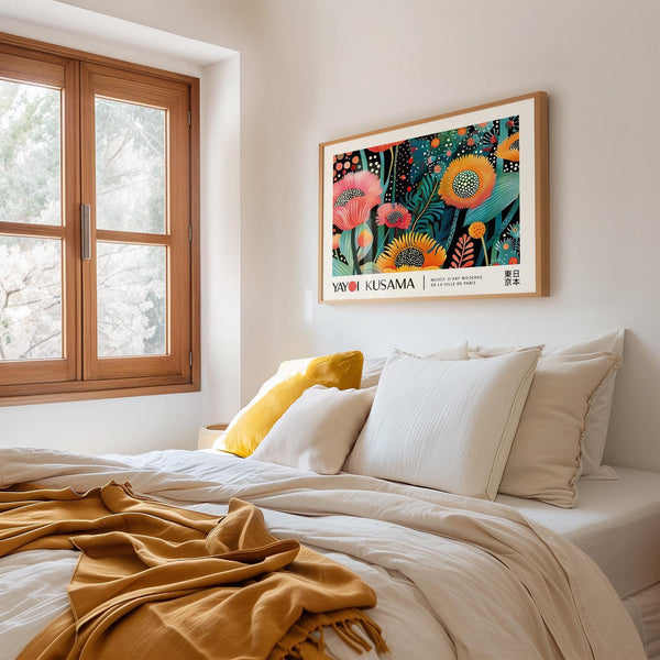 Sunflower-inspired floral wall art for eclectic interior styling