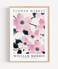 William Morris-inspired pink flower print for elegant interiors
