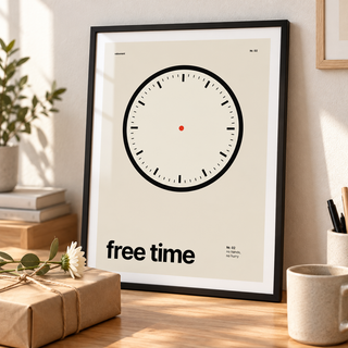 Swiss style clock retirement print on a desk ready to give as a gift