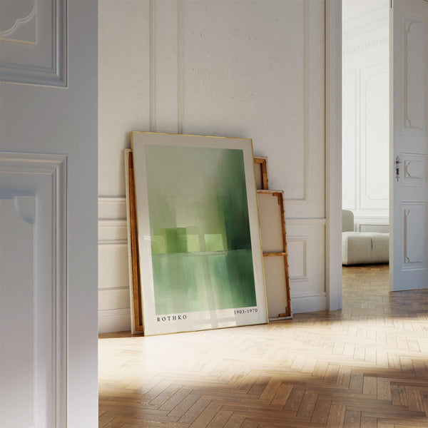 Tranquil composition in green abstract wall art ideal for modern interiors.