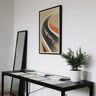 Arcing bands wall art capturing swift motion and clean geometry