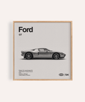 Ford Gt Art Print in Gray and Black for living room wall art