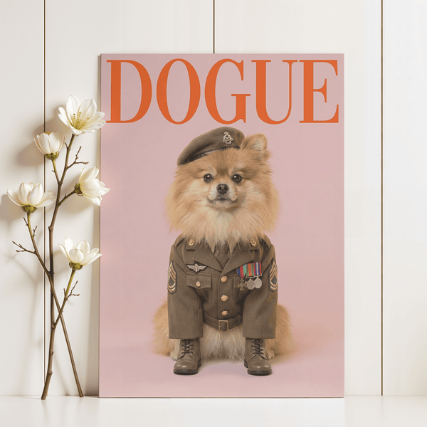 Military Dog Wall Art with gold accents, hallway wall art