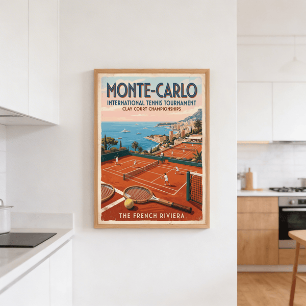 Retro sports illustration of umpire chair and sunlit court