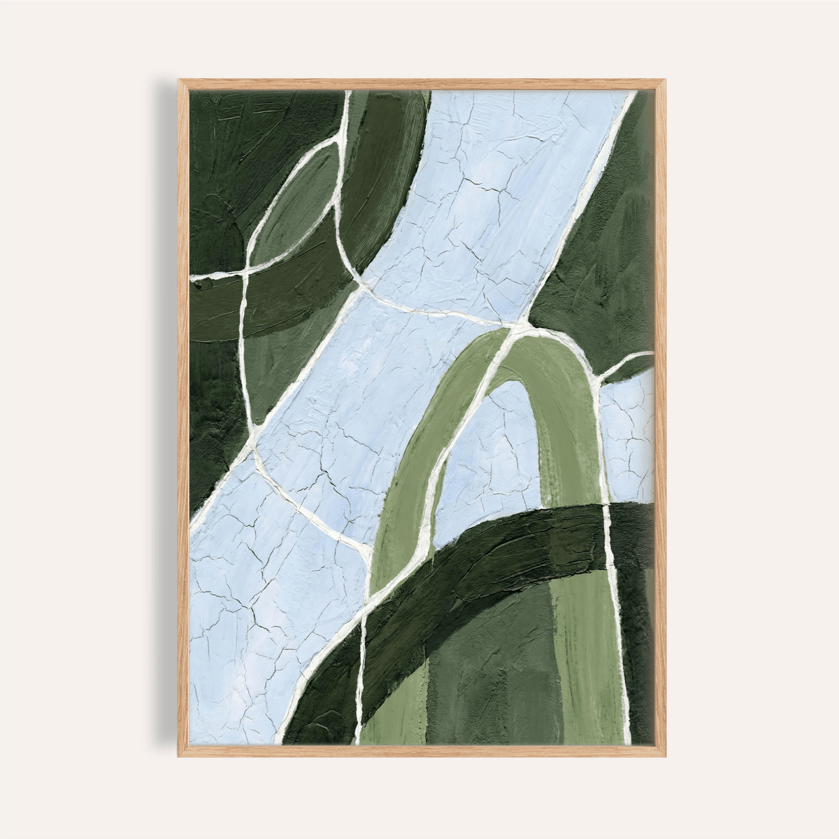 Green and Blue Art poster with Green, Blue, and White for living room decor