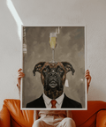 Boxer Dog Poster with white accents for office wall art decor
