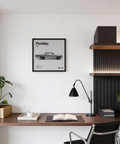 Classic Pontiac Gto Art Print poster in Black and White for dorm art