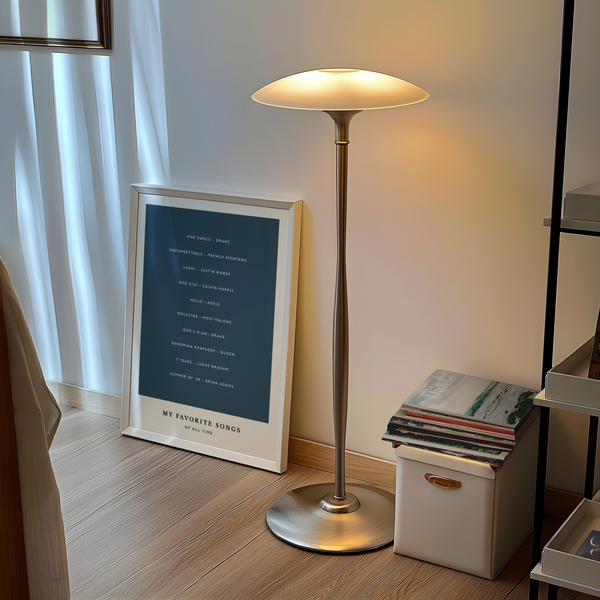 Custom Song Wall Art with bold white text on blue, bedroom poster