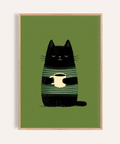 Grumpy Cat Wall Art green and black poster for living room decor