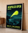 Typography-led Acapulco Open Tennis Art Print with March 1977 tennis tournament text