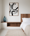 Black and White Art abstract design print in Black, White for bedroom walls