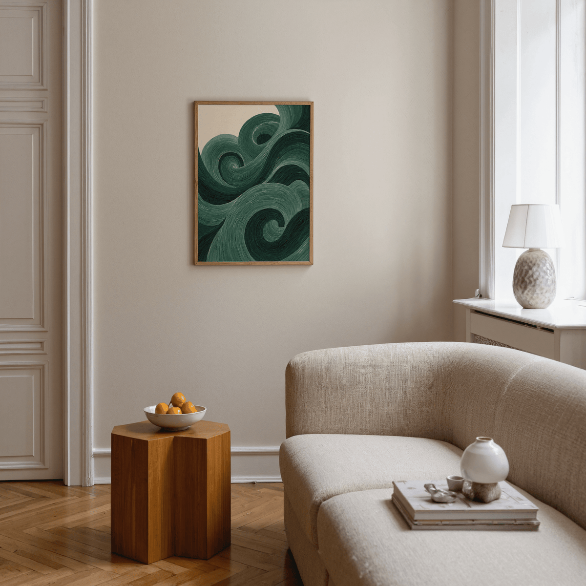 Contemporary Modern Green Wall Art featuring green tones for bedroom decor
