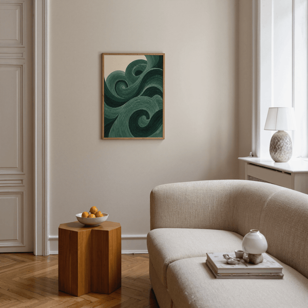 Contemporary Modern Green Wall Art featuring green tones for bedroom decor