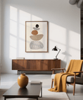 Modern Pebble Print for modern living room decor, featuring all main colors